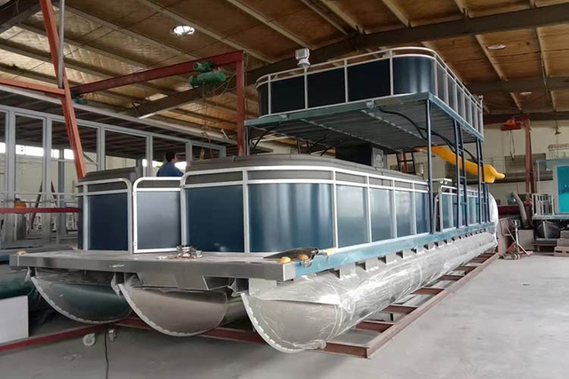 الألومنيوم - الألومنيوم - ذات الطابقين - عائم - قارب - يماني - يخت - الصانع - (2)