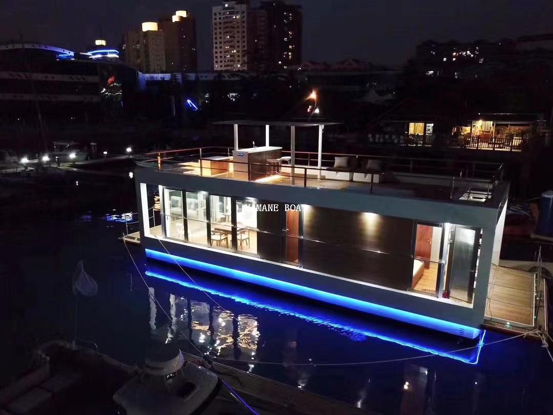 11.5 م شهادة CE الألومنيوم المعيشة قارب البيت العائم 