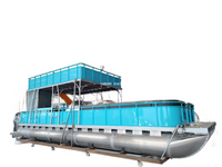 قارب عائم تجاري من الألومنيوم بطابقين بطول 11 مترًا مع منصة للسباحة